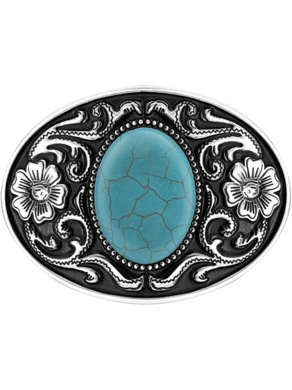 Unisex A-turquoise Vintage Western Cowboy Turquoise Stone Belt Buckle